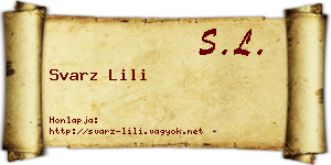 Svarz Lili névjegykártya